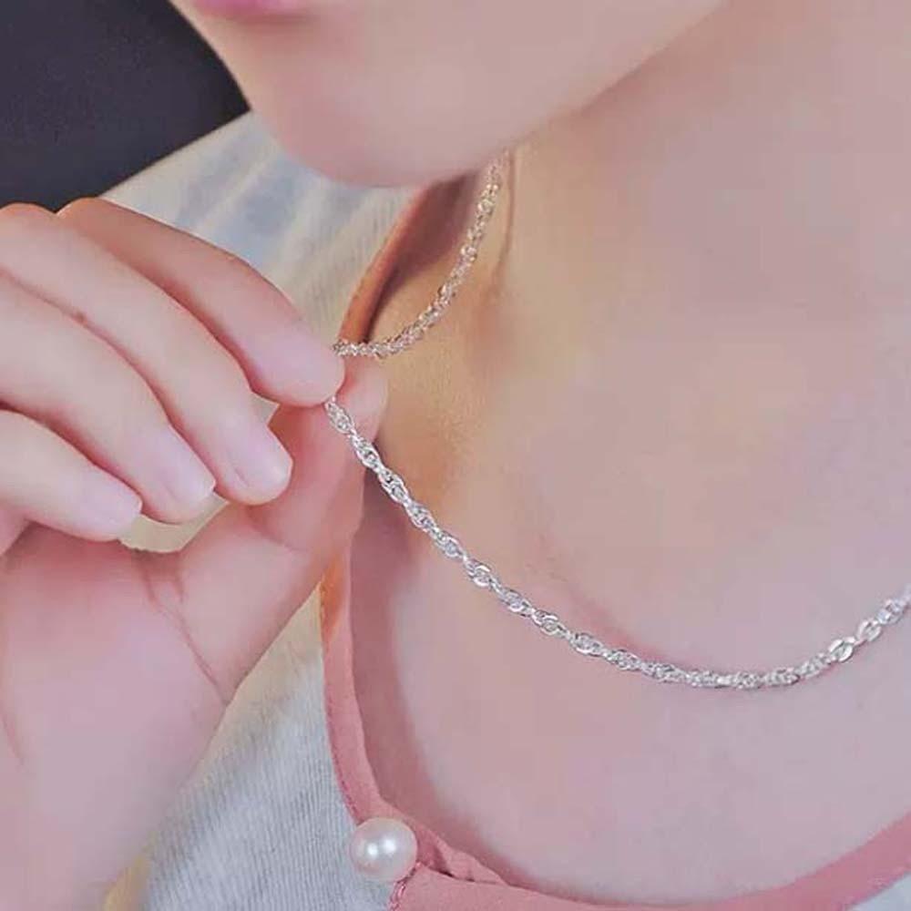 Luxury Stacked Silver Necklace Zinc Zinc Alloy Collarbone Chain Wedding Glitter Choker Necklace  Women