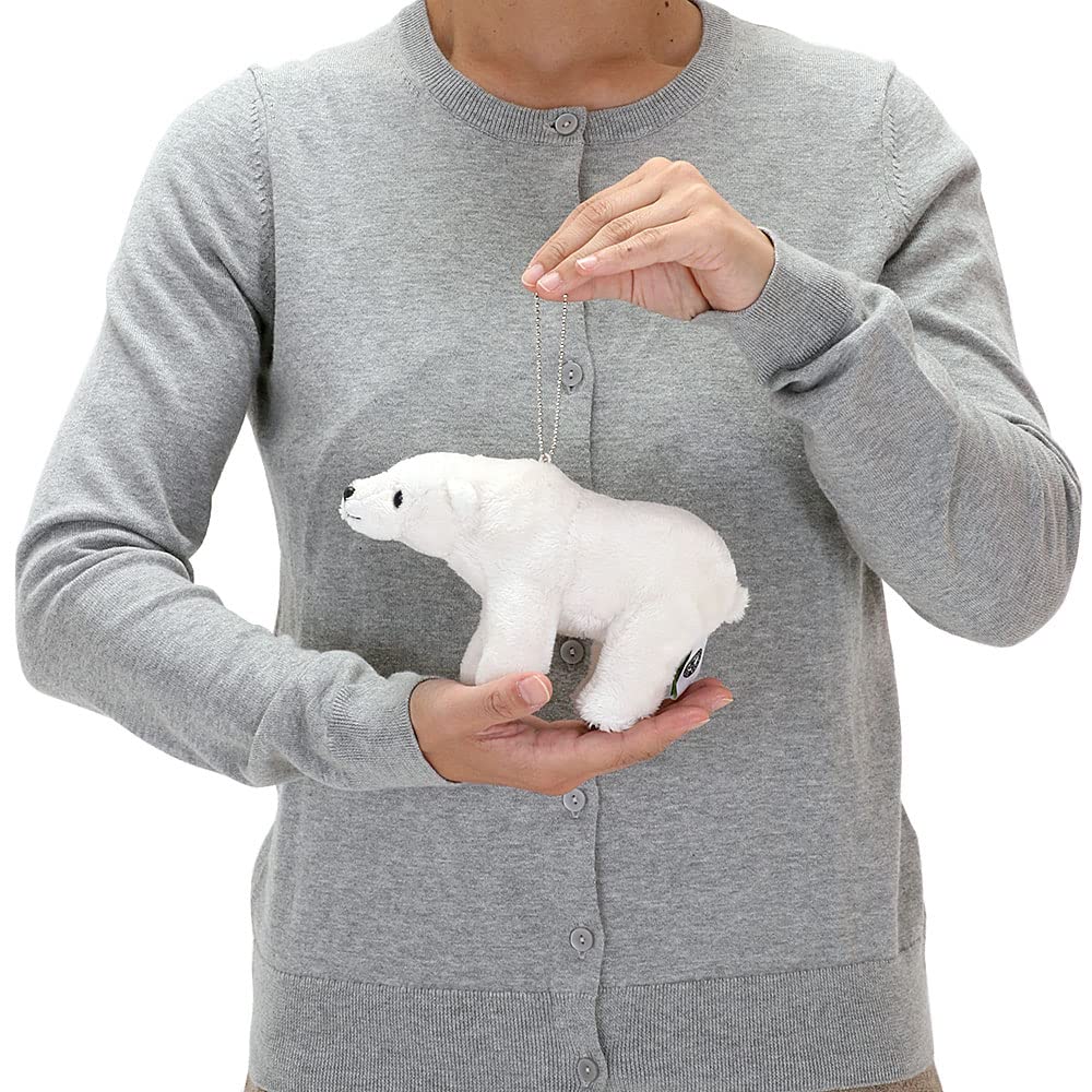 COLORATA Polar Bear Plush Mascot (Realistic Wild Animal/With Chain) Cute Animal Bear Keychain Doll Gift (Twice Tested) / Christmas Present