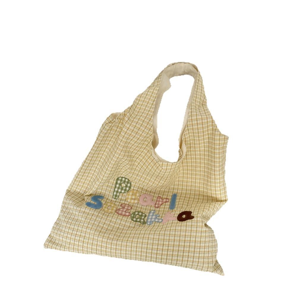 2 niche color letter embroidered plaid shoulder bag cute vest underarm bag versatile commuter women