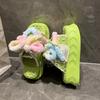 Mote Kawaii 5.5CM Sommer Dame Vevde Tøfler Plattformsko Mules Flip Flops Godteri Farge Sandaler Flat Kasual Myk Søt Utendørs Sko