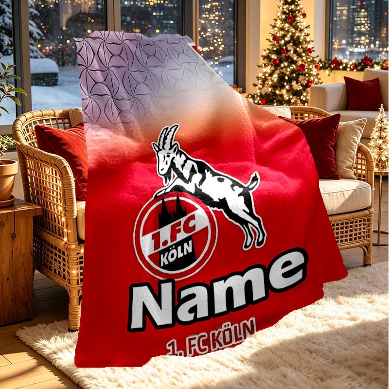 Individuelle personalisierte FC Köln Print Decke, Heimdekoration, Schlafzimmer, Sofa, Camping, Couch, Geschenke für Geburtstag Weihnachten