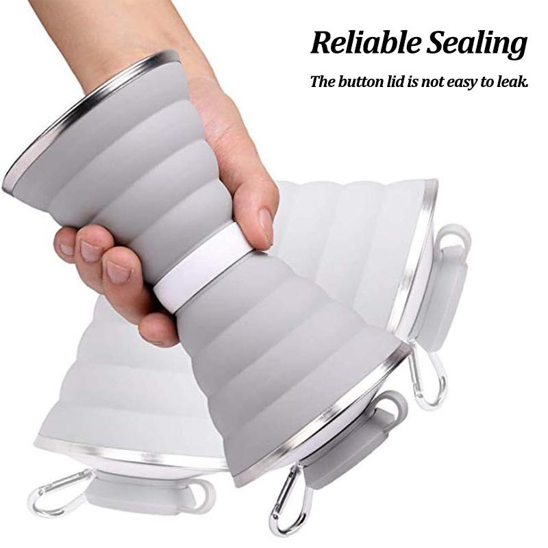 500ml Silicone Foldable Water Bottle Portable Storage Travel Outdoor Cup With Lid Sport Collapsible Hiking Coffee Drinking Mug