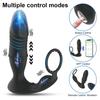 APP Controlled Anal Plug Bluetooth Thrusting Vibrator Prostate Massager Delay Ejaculation Lock Ring Butt Plug Sex Toys for Men
