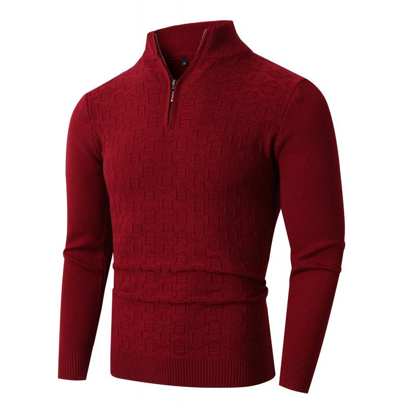 Men's Knitted Sweater Autumn New Men's Half Zipper Fashion Trend Fashion Knitted Sweater