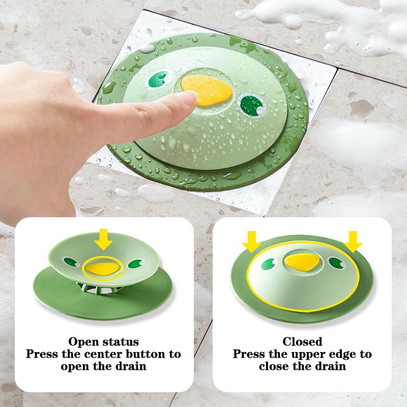 Kitchen Anti-Odor Floor Drain Press Filter Bathroom Toilet Anti-Clogging Silicone Flying Saucer Bouncing Floor Drain Cover