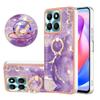 For Honor X6a 4G Case with Ring Kickstand Marble Pattern Electroplating TPU Back Cover