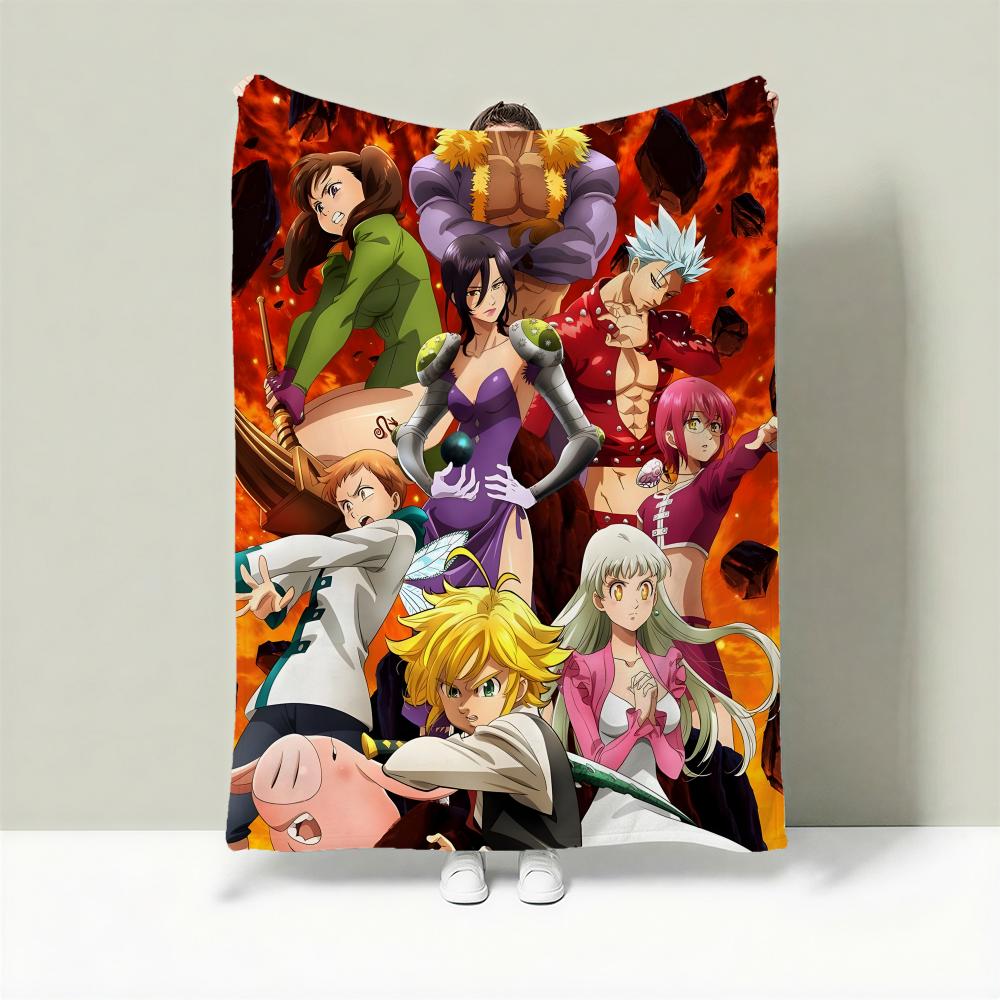 Anime T-The Seven Deadly Sins Throw Lightweight 240g Flannel Blanket Soft Skin-friendly for Summer Cooling