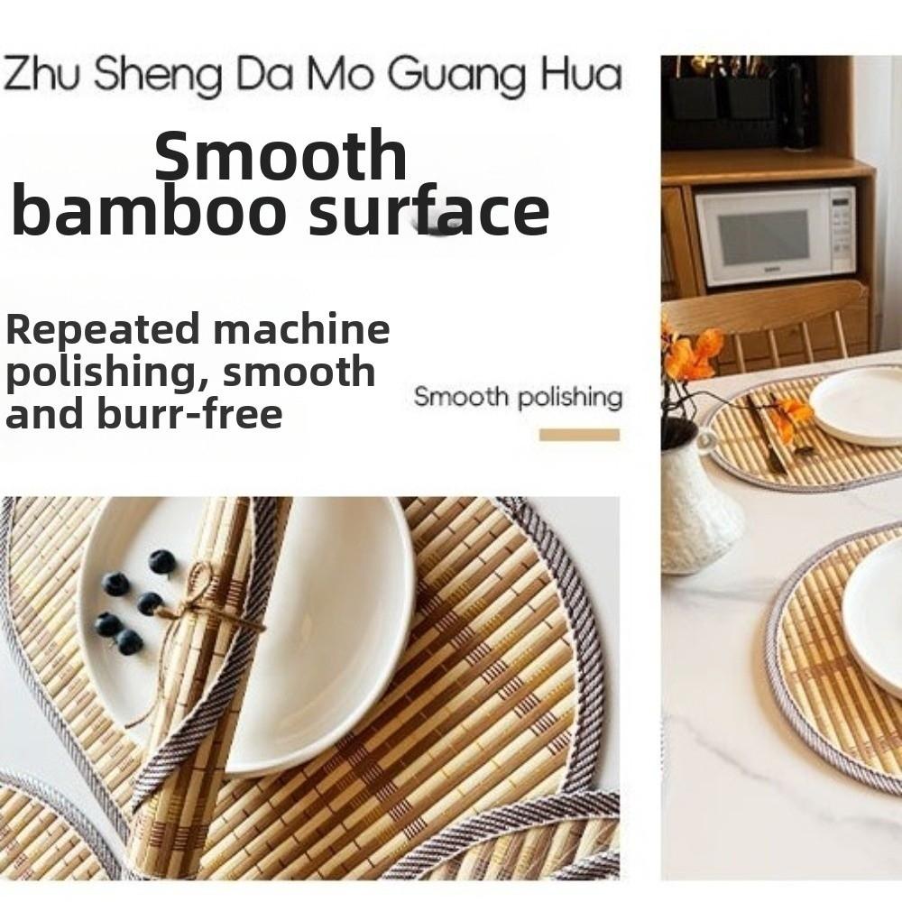 Rustic Bamboo Placemat Lightweight Kitchen Table Mat New Table Protection Mat  Dining Room Layout