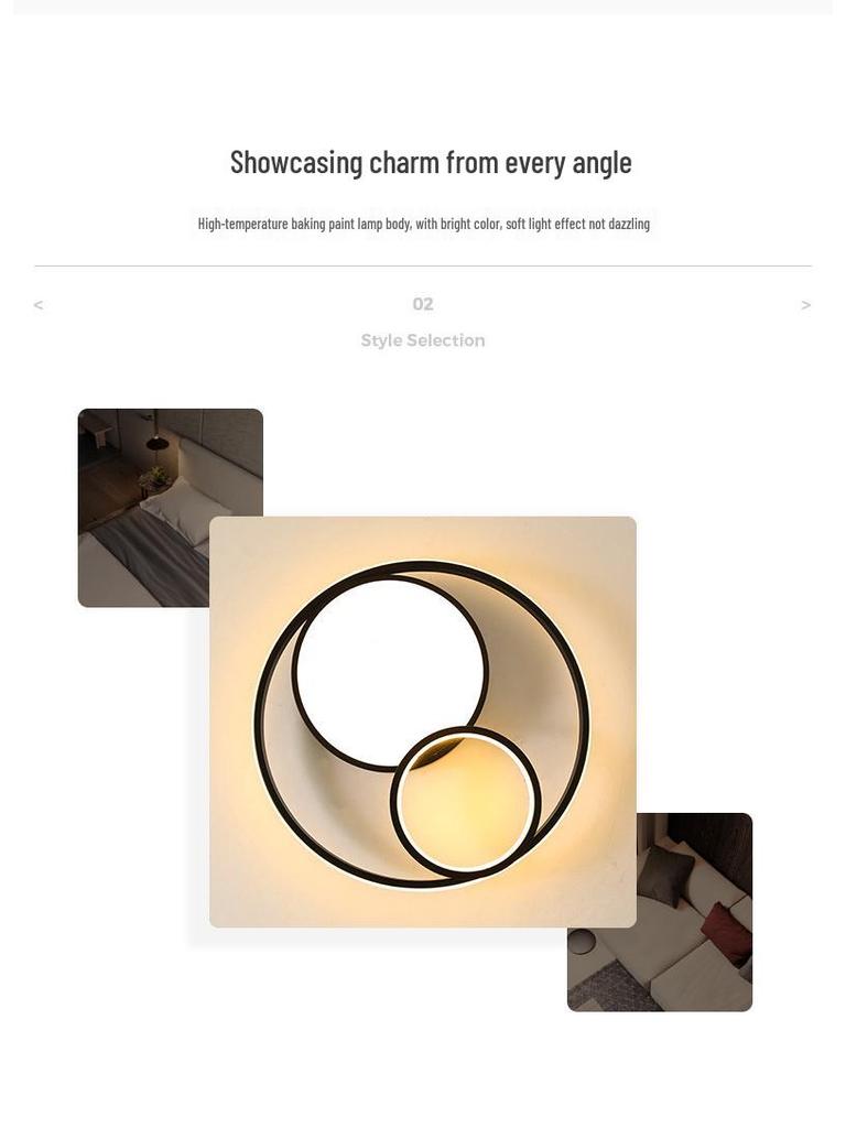 Nordic Modern LED Ceiling Light - Minimalist Black & White Design for Bedroom, Study, or Romantic Settings