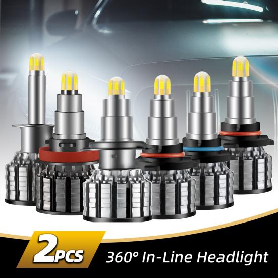 

2Pcs Car Headlight Straight Plug Good Heat Dissipation 56W 6000K H1 H8 9006