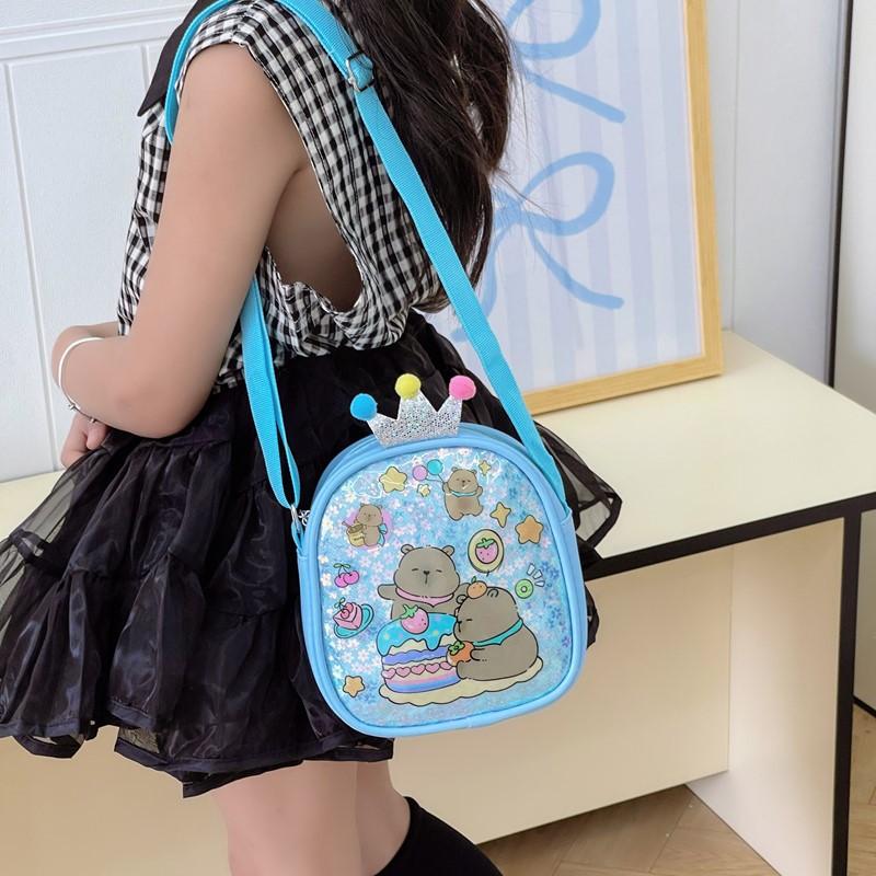 School Bag Children's Backpack Mini Pu Princess Sequined Shoulder Backpack Children's Accessories Bag Cartoon Change Bag