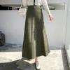 French Elegant A-Line Women's Autumn Winter Korean-Style Solid Color High Waist Knitted Midi Skirt Flared Umbrella Skirt