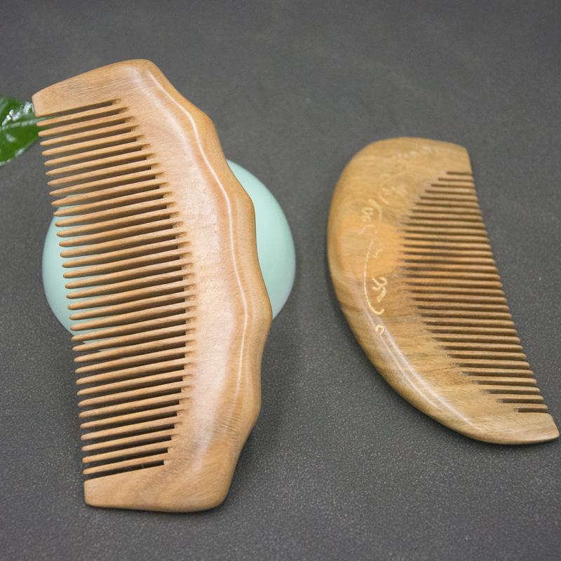 Black Gold and Golden Silk Sandalwood Fine-Tooth Comb, 13cm, Unisex Hair Care Gift