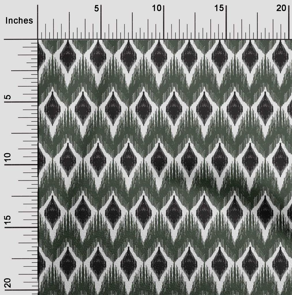 oneOone Tessuto Cotone Elasticizzato Stampa Geometrica Ikat Tessuto BTY Larghezza 40 Pollici