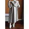 Autumn Winter New Women Sweater Hooded Knitted Coats Solid Color Jacquard Long Sleeve Midi Loose Fashion Aesthetic Cardigans