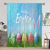 Set Easter Rural Rabbit Couple Print Design Semi-transparent Curtains Living Room Game Interior Room Bedroom Multi-scene Polyester