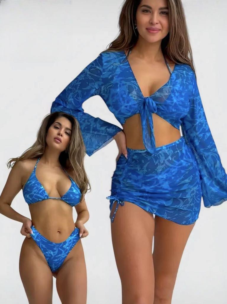 New swimsuit set Russian perspective mesh bikini set