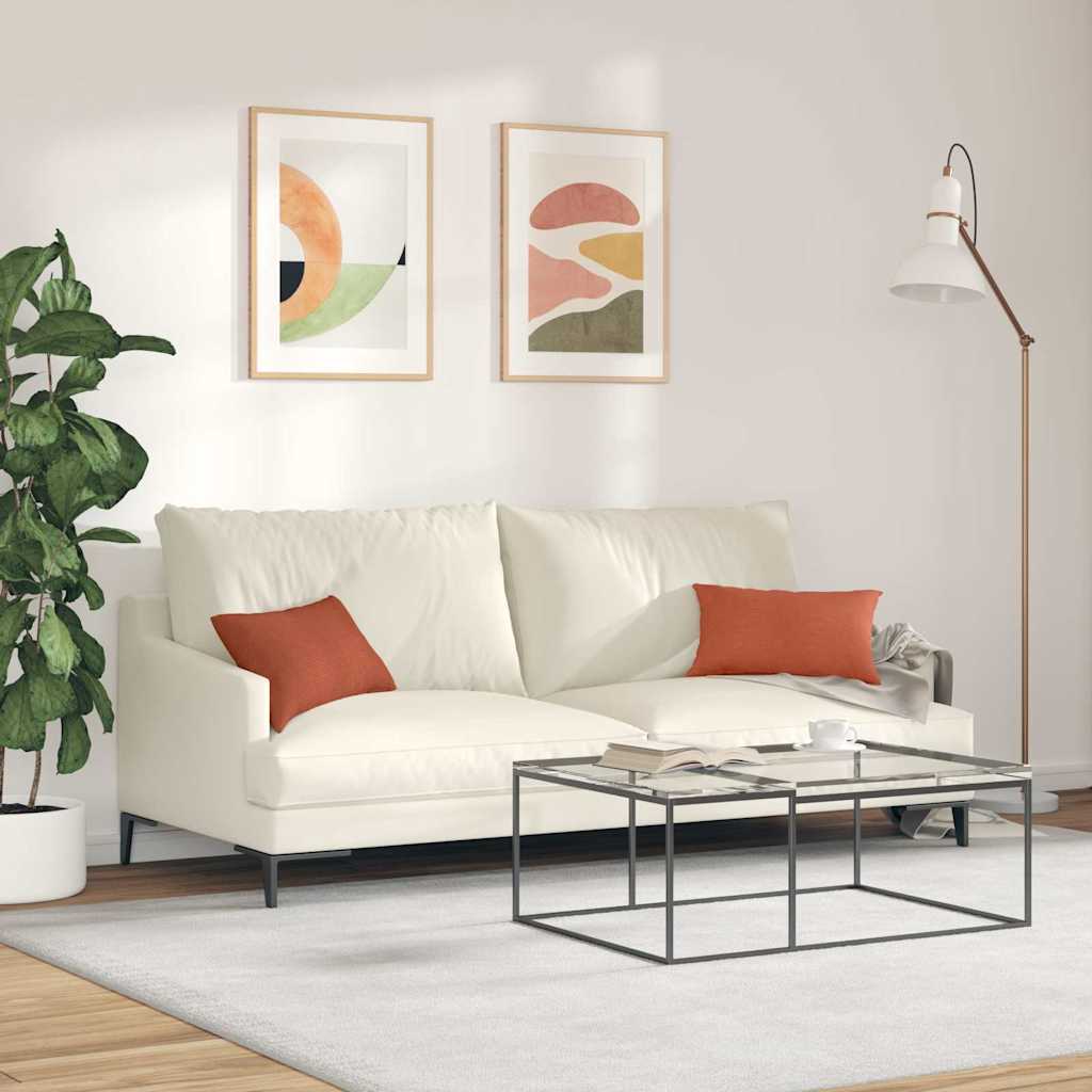 Sofa Cushions 2 Pieces Red Orange 50 x 30 cm Corduroy Fabric