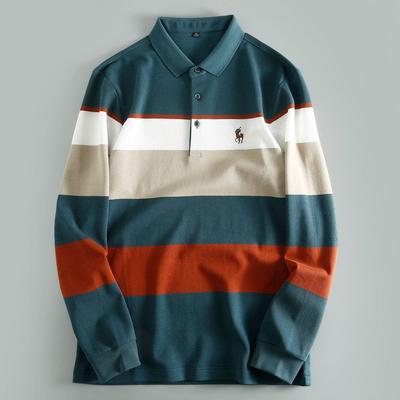 Withdraw from Cupboard Balance Cargo with Logo Cut Off Spring and Autumn Men Lapel Polo Shirt Export OEM Goods Cut Label Long-T-Shirt Cattle Goods