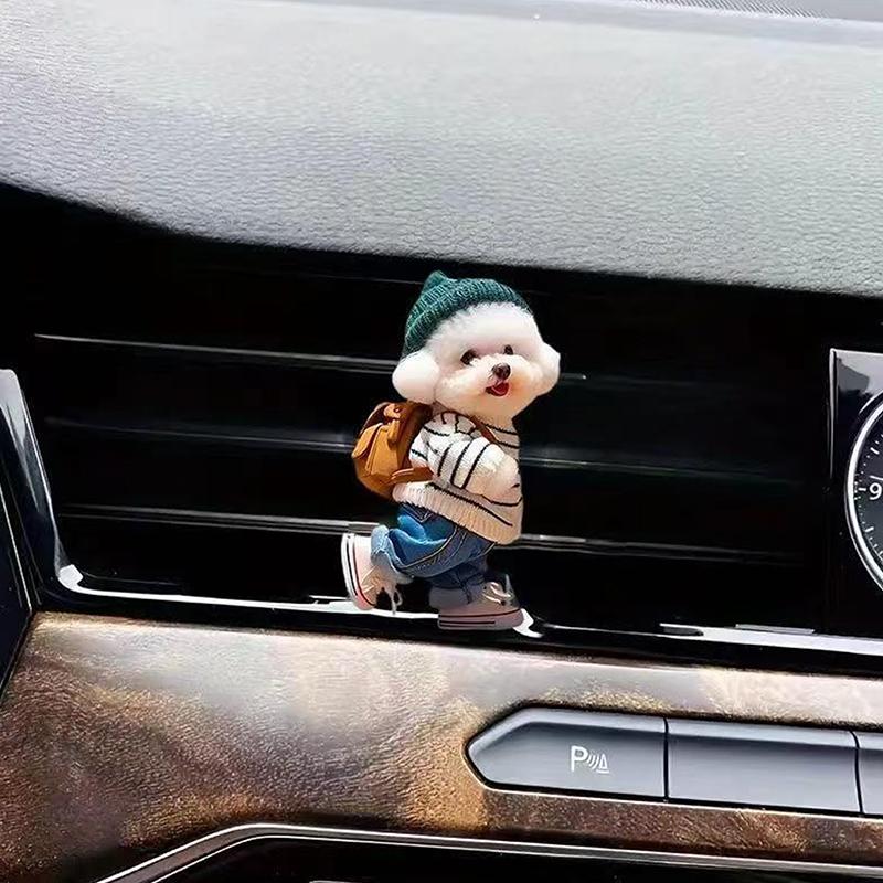 1Pc Hoodie Kitten Finished Ventilating Clip Car Decoration Aromatreatment Acrylic Accessories
