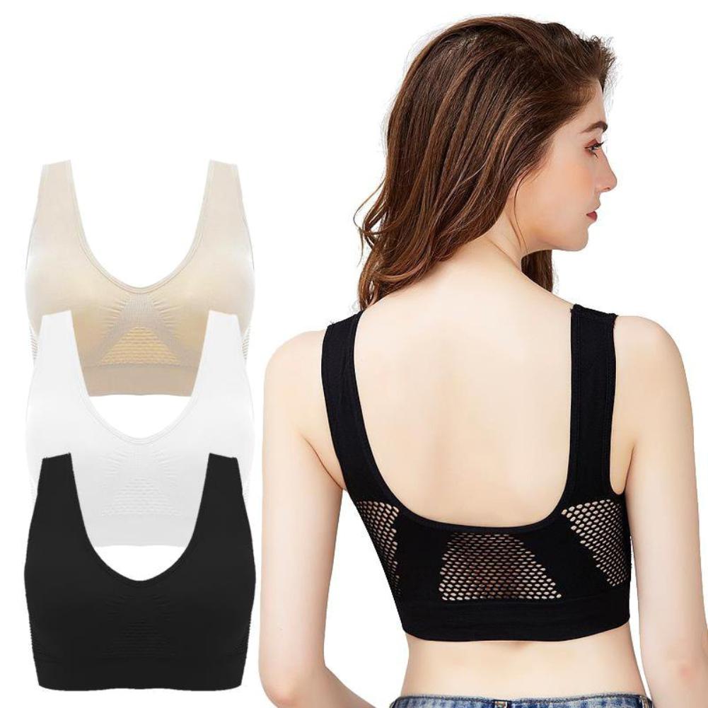 3Pcs Women's Seamless Yoga Sports Bra With Removable Chest Pad Vest Style Beauty U-Back Soft Breathable Casual Underwear