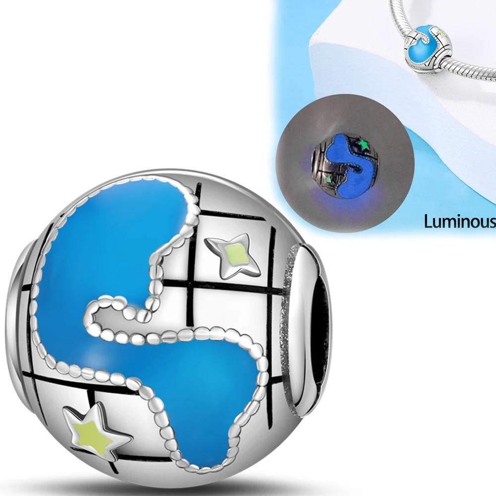 Copper Rocket Plane The Earth Charm Pendant Beads Fit Charm Original Bracelet For Women Diy Jewelry Making