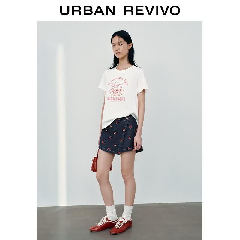 Women s Casual Color-Block Print Cotton T-Shirt M