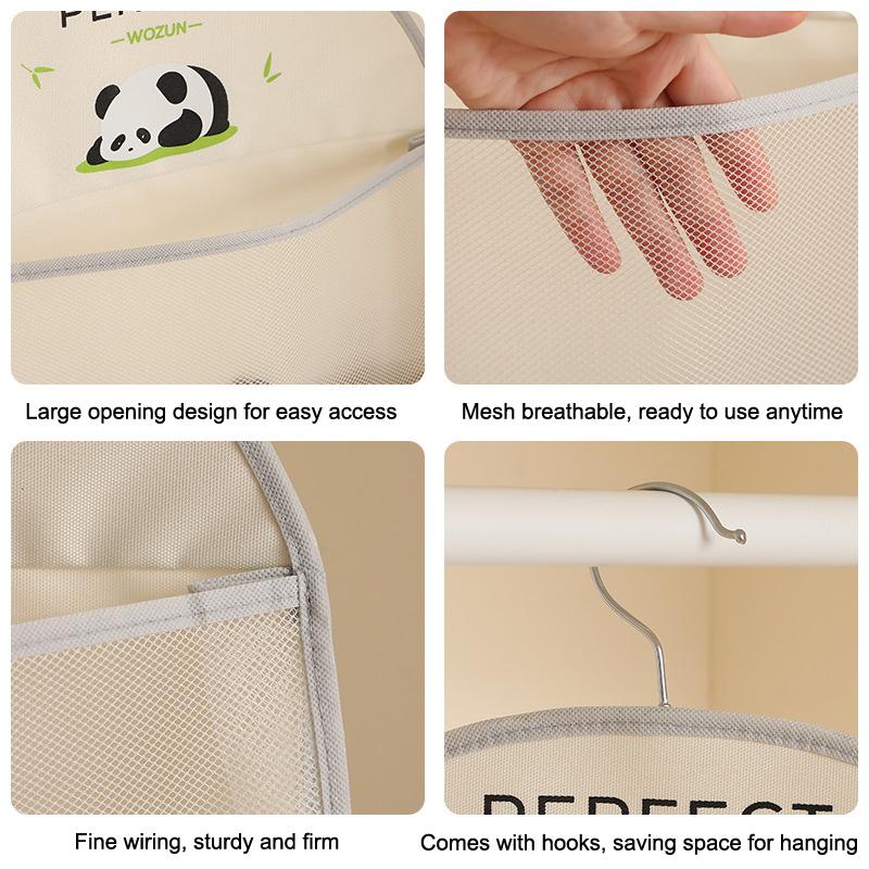 1/2/3 Layer Breathable Visible Storage Mesh Hanging Bag Socks Underwear Bag Wardrobe Organizer Toy Doll Large Bag With Hook
