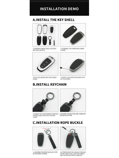 Genesis C Model Men's Leather Key Case - Minimalist High-End Pendant Keychain