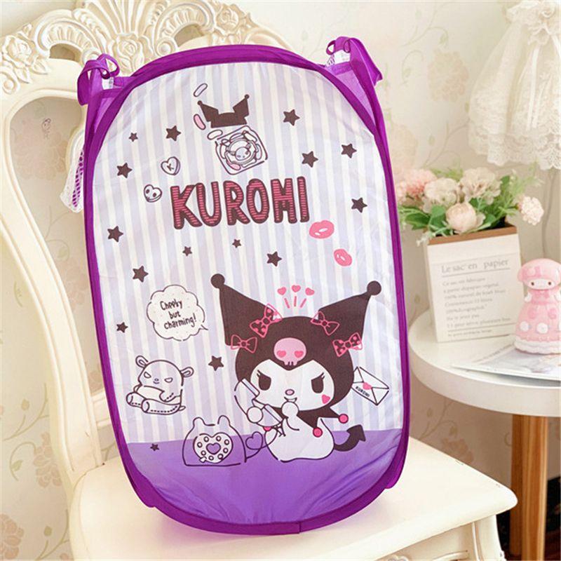 Collapsible Laundry Hamper With Cute Sanrio Cartoon Pattern For Kids' Toys**