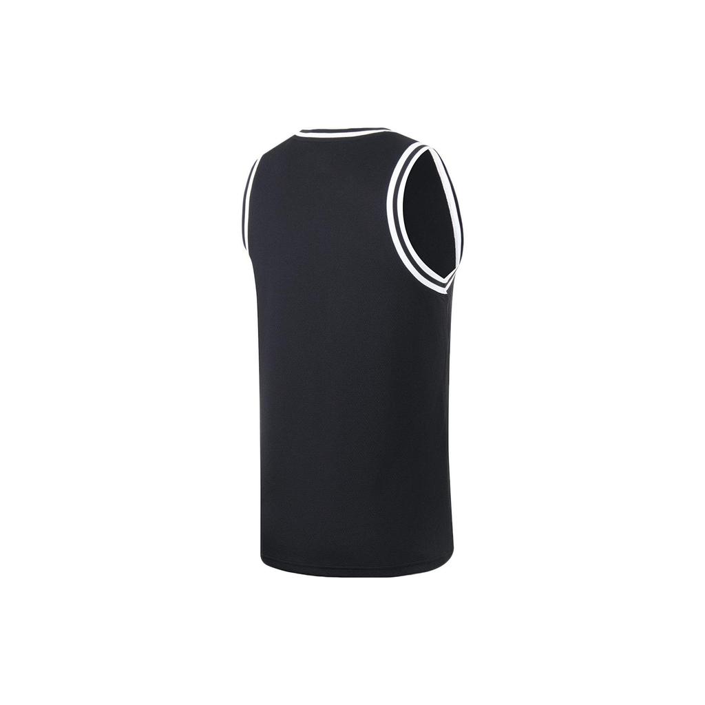 Li Ning Sports Basketball Collection Basketball Suit Men's Black And White Woven Ribbon. AATT001-6