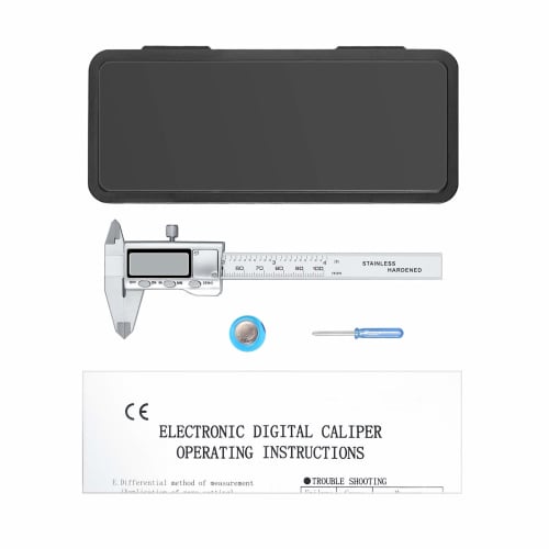 Neoteck 100mm Stainless Steel Digital Caliper with Large LCD Display, Zero Reset Function, Inner and Outer Diameter, Step and Depth Measurements, and