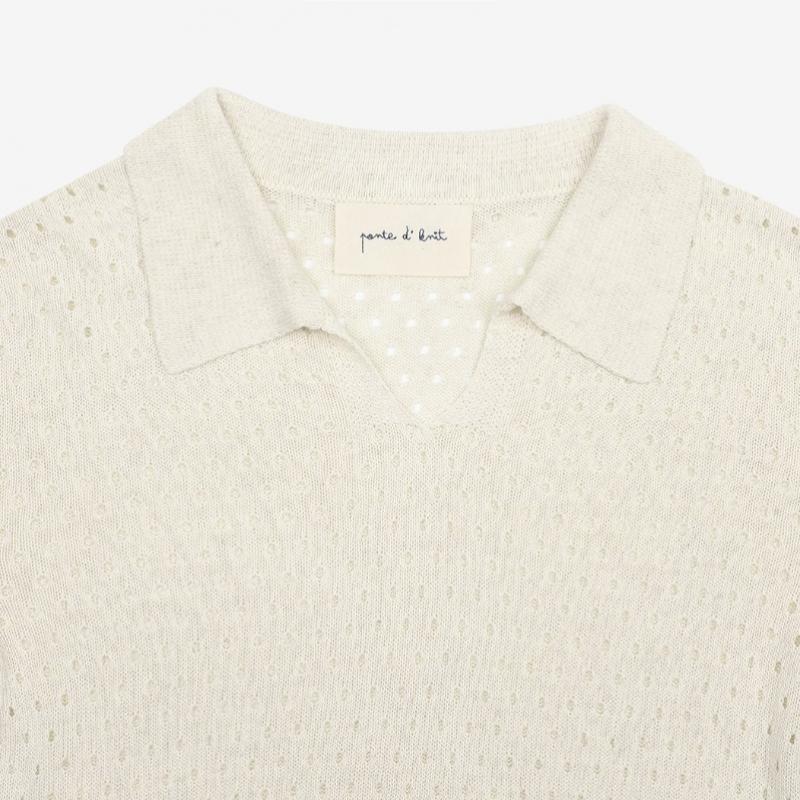 Sekanskeen Linen Mesh Collar Top Aewst5100