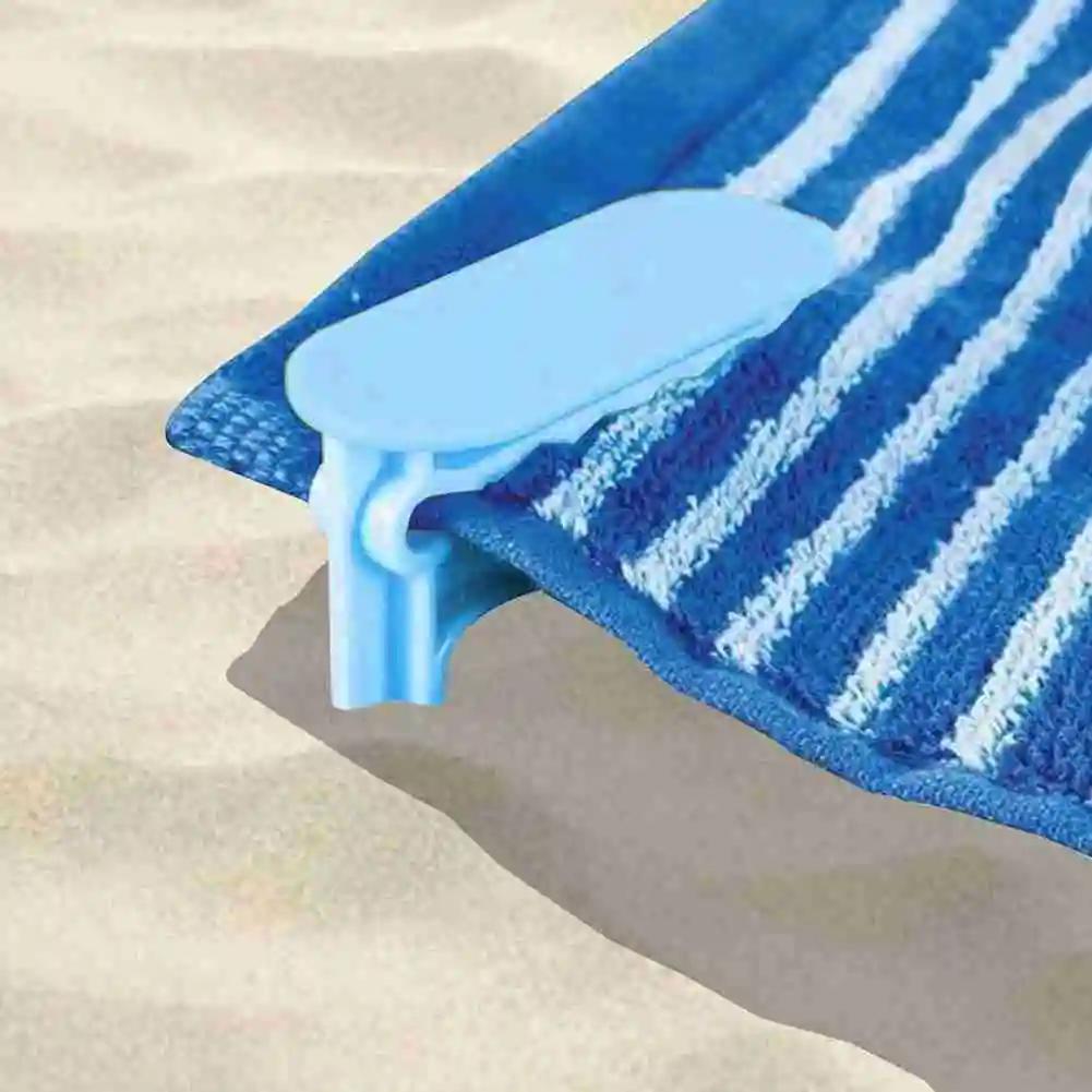 4Pcs/Set Beach Towel Clip Camping Mat Clip Outdoor Decorative Clothespins Sheet Holder Towel Clamp Clothes Pegs Tent Clips