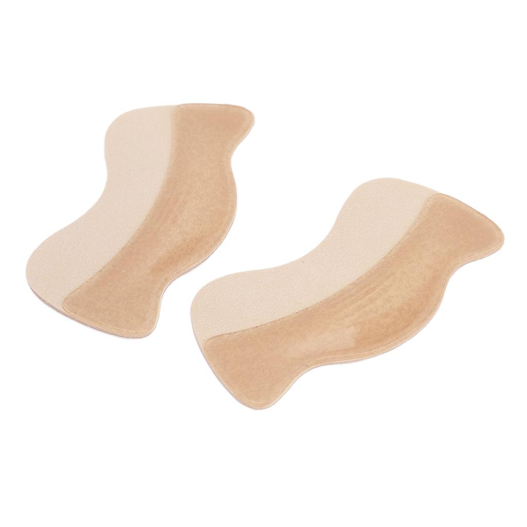 4 Pairs Heel Grips Liner Moon Shaped Cushions Inserts Soft Elastic Self Adhesive Heel Pads for High Heels PU Leather Shoes Apricot