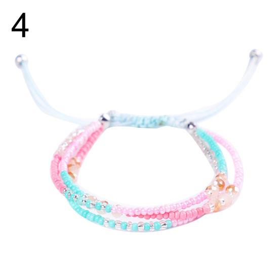 Summer Beach Bohemian Beading Wax Rope Handmade Woven Bracelet Women Jewelry