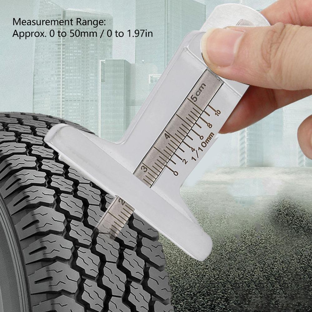 Stainless Steel Tire Tread Depth Gauge Precise Measurement 0-50mm Depth Gauge Vehicle Inspection Automotive Inspection Tool