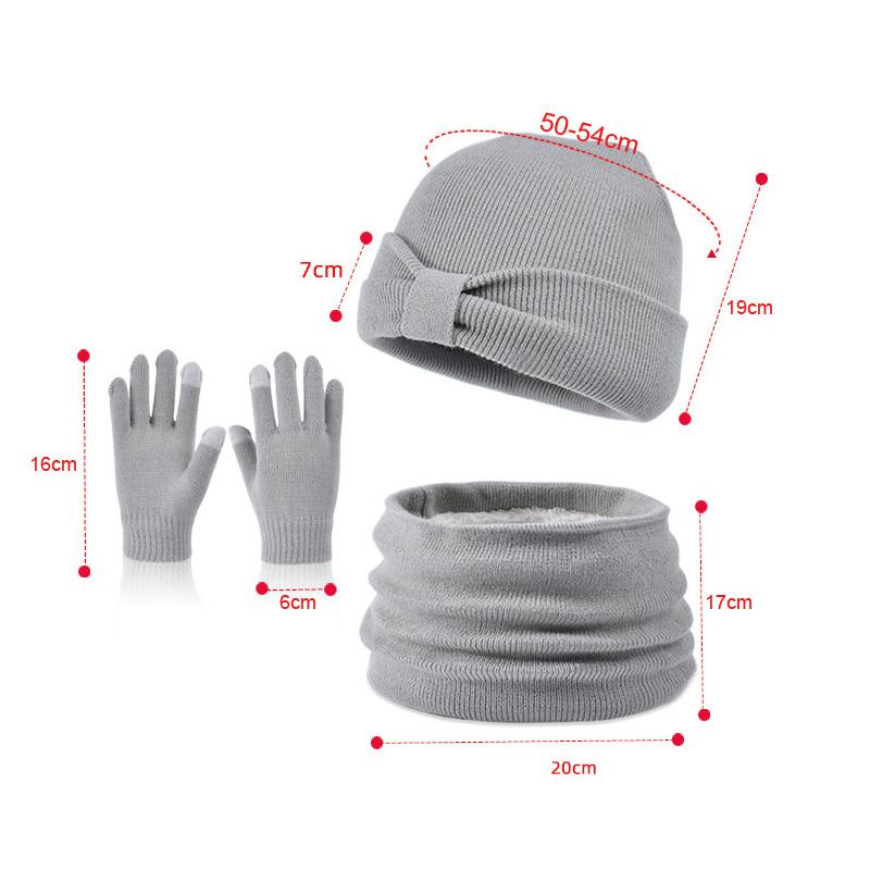 3-teiliges Winter-Mützen-Set für Kinder, Beanie, Schal, Handschuhe, warme Ohren, Strickmütze für Mädchen und Jungen, Kappe, Nackenwärmer, Outdoor, 3–8 Jahre