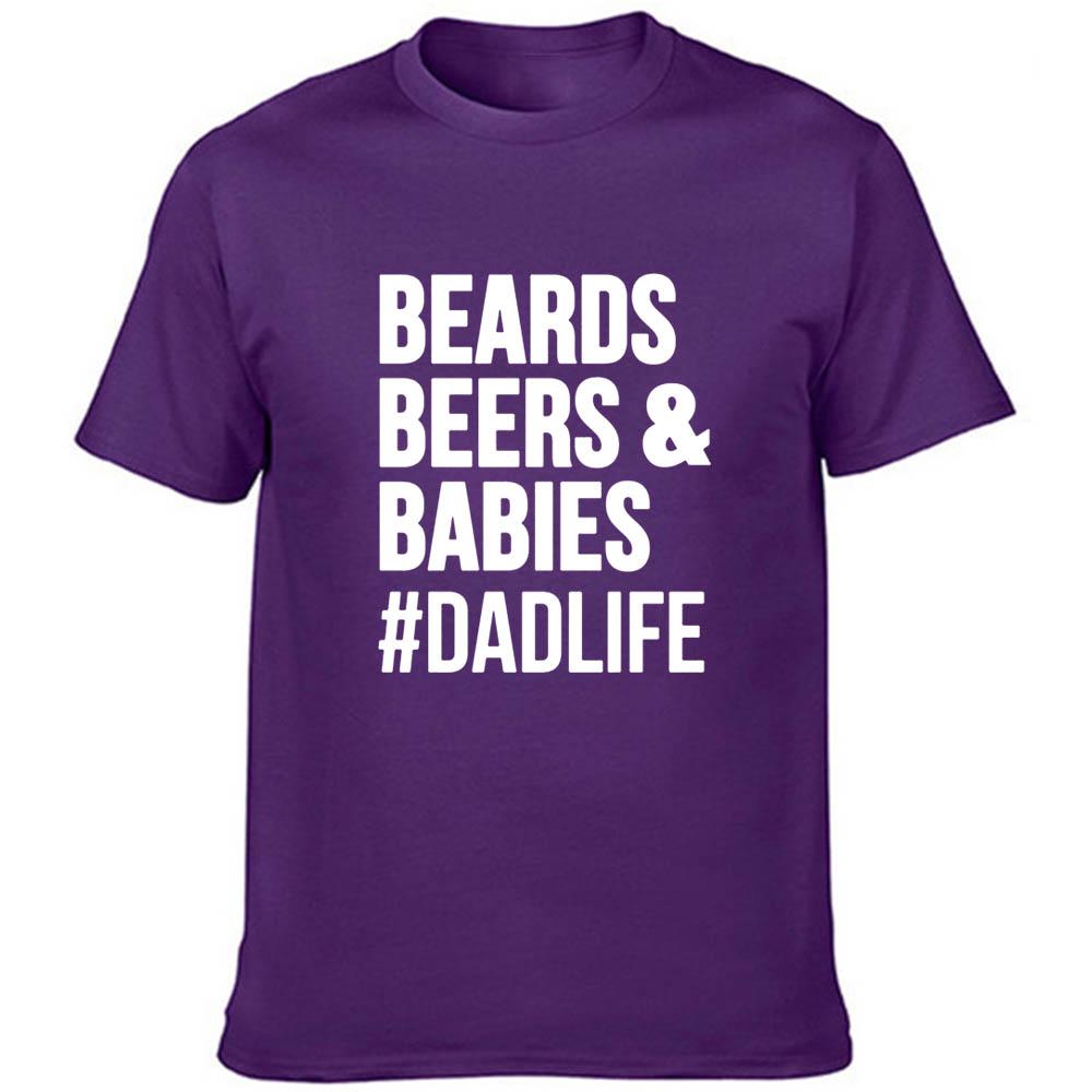 Beards Beers And Babies Letter Men T Shirt Dad Life Harajuku Short Sleeve Streetwear Tees Fashion