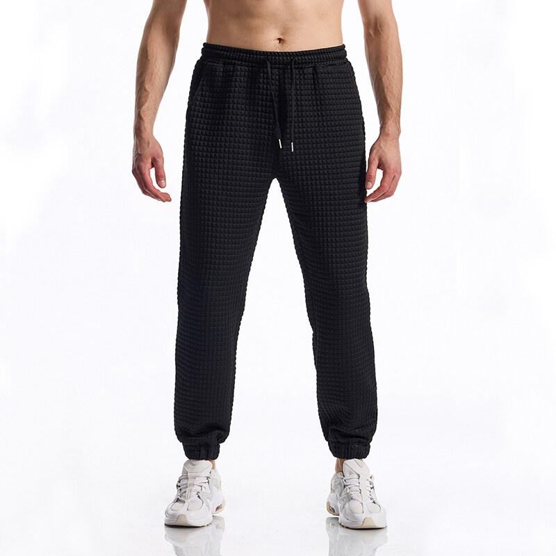Tecido com Design de Grade Calças Esportivas Casuais Masculinas Calças Esportivas para Academia para Homens Calças Compridas Jogger Moletom para Corrida Treino Caminhada