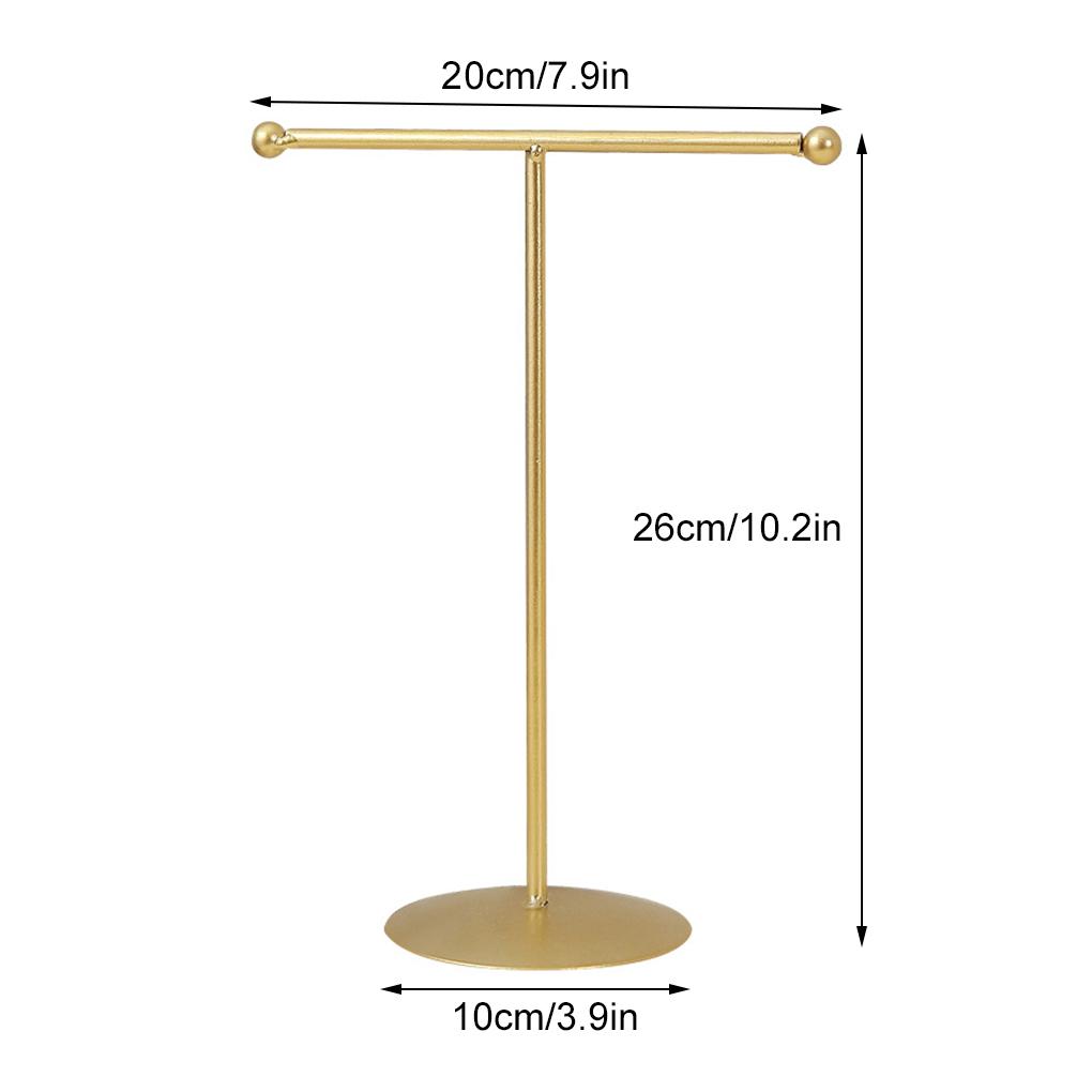 Bracelet T-Bar Rack Jewelry Iron Display Stand Headwear Wristband Watch Support Multifunction Dresser Organizer Props