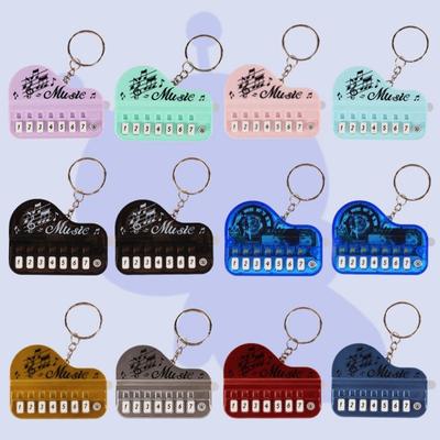 Keychain Pendant Mini Electronic Piano Shape 8 Keys Light Music Cartoon Couple Pendant Exquisite Key Ring Funny Birthday Gift