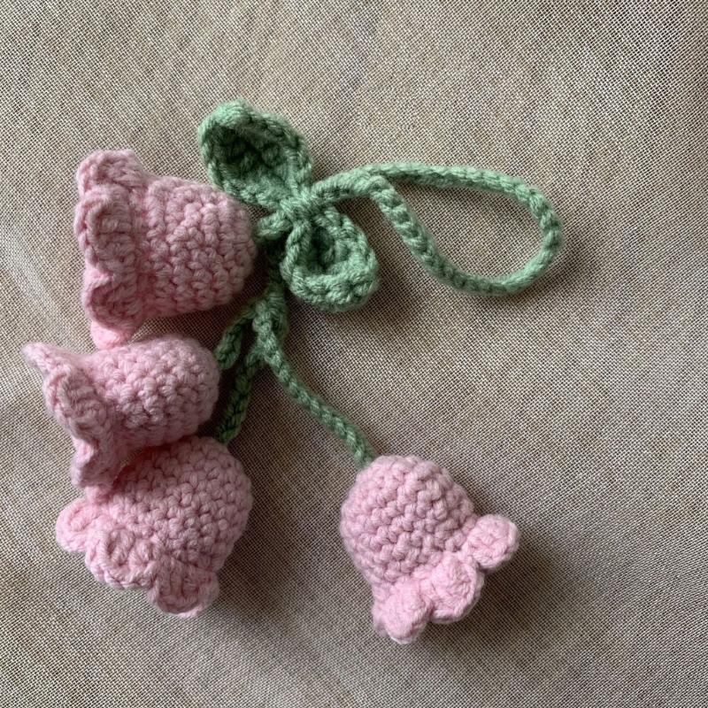 Hanging Decors Cute Bellflower Ornament for Backpacks Keychains Knitted Pendant