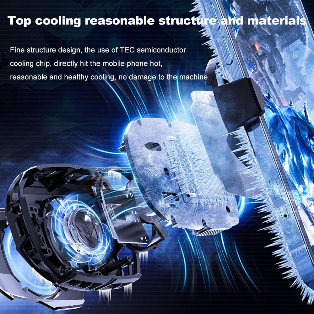 DL16 Universal Mobile Phone Cooler With LED Display Screen Air Cooler For Gaming Cooling Fan Radiator Cool Heat Sink Cellphone