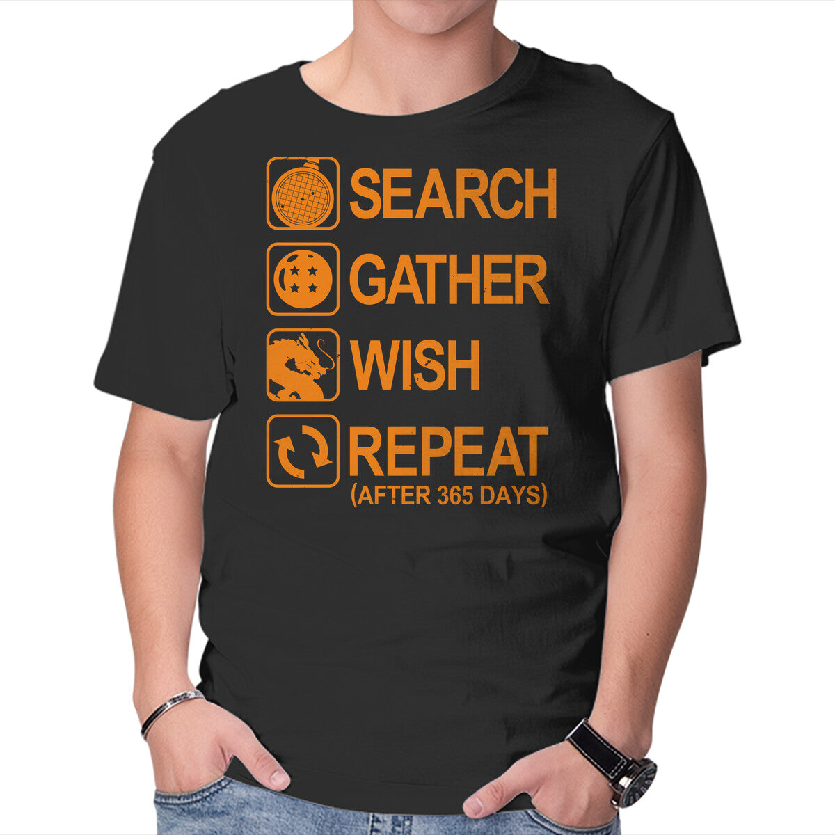 Unisex Crew Neck T-Shirt Wish Cycle Graphic Short Sleeve Casual Tee XL