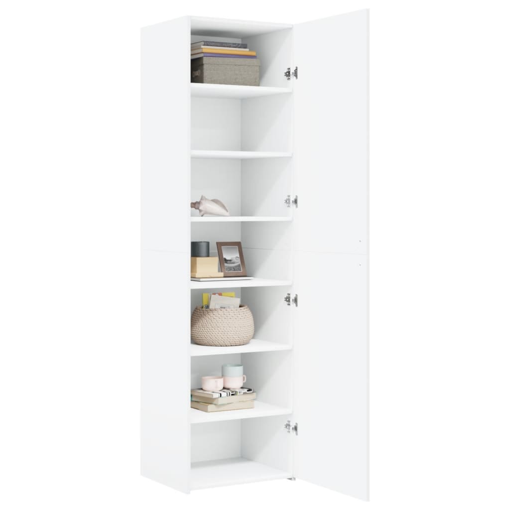 Vidaxl Tall Cabinet, White, 50X42.5X185 Cm, Wood-Based Material