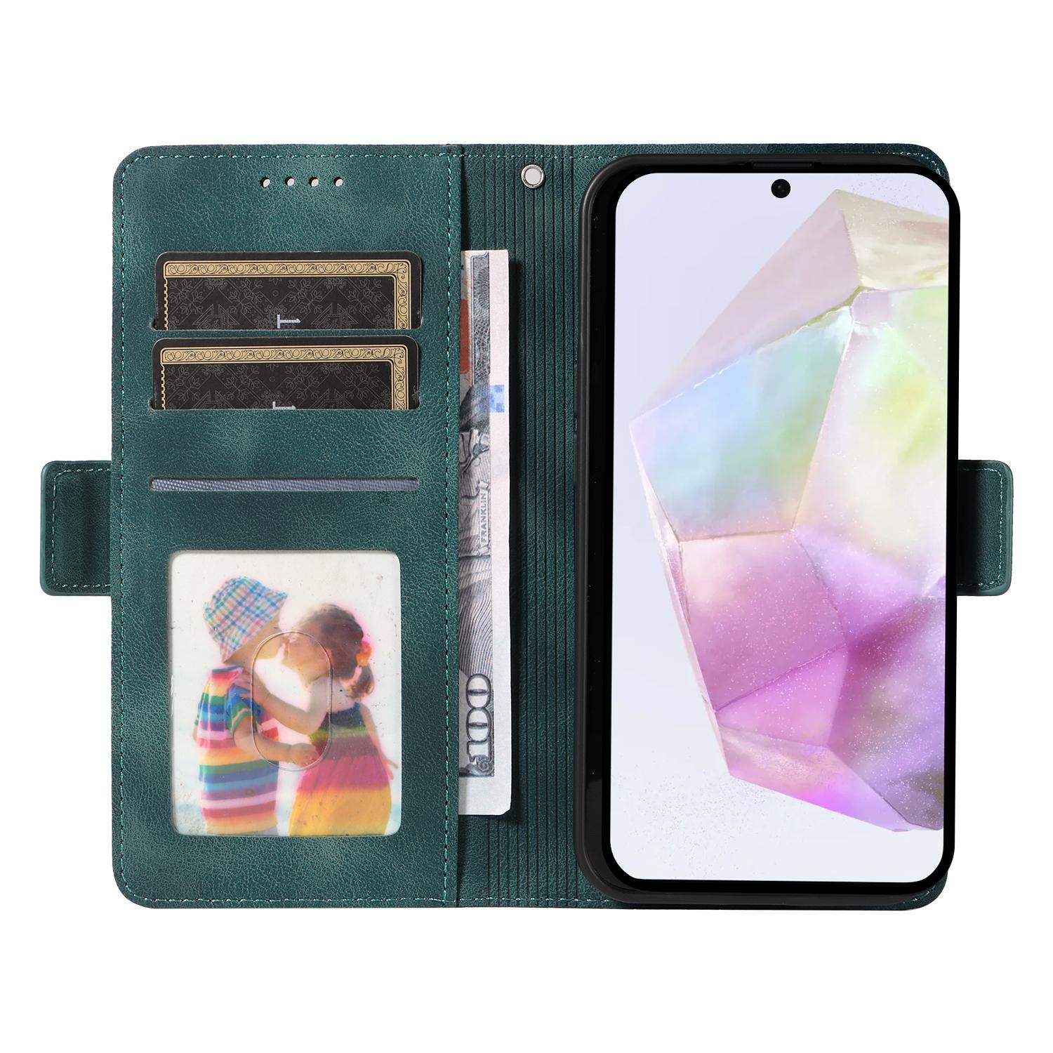 

For Samsung Galaxy A36 5G Case PU Leather Phone Cover Rhombus Starry Imprinted Purple