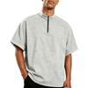 Men's Lightweight Golf Polo Shirt Short Sleeve Windproof Water-Resistant Training Top with Half-Zip Collar for Outdoor Sports