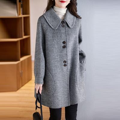 Elegant Women's Red Wool Coat, Winter Fashion with A Slim Fit Silhouette and Premium Quality Fabric