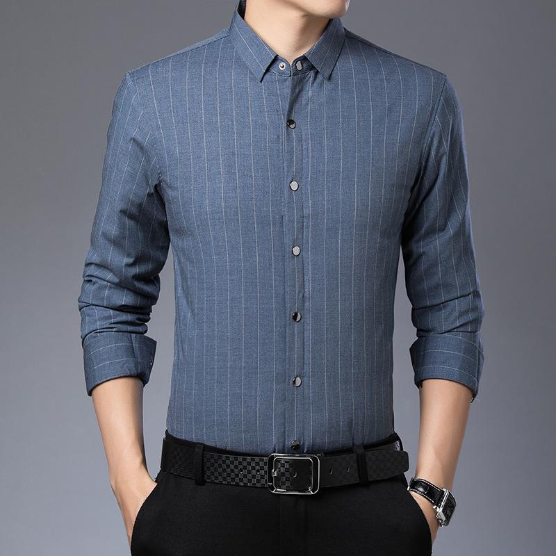 Down Shirt Men's Removable Liner Inch Shirt Men's Winter Middle-aged Men's Casual Thickened Plaid Warm Shirt Trendy